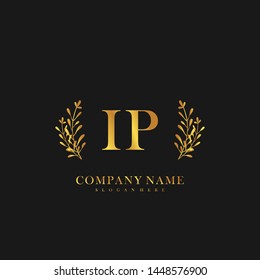 IP Initial beauty floral logo template