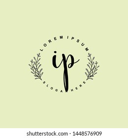 IP Initial beauty floral logo template
