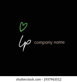ip Initial handwriting or handwritten logo for identity with beauty monogram and elegant logo design