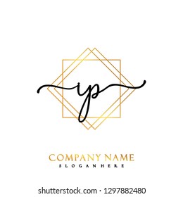 IP Initial Handwriting logo template vector