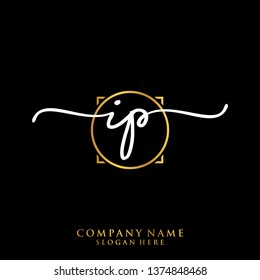 IP Initial handwriting logo template