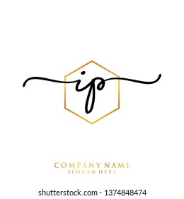IP Initial handwriting logo template