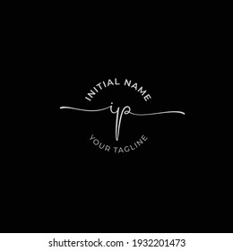 ip Initial handwriting signature logo vector. Hand lettering for designs