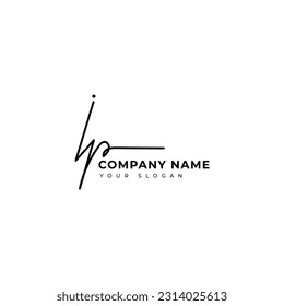 Ip Initial signature logo vector design