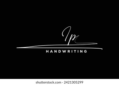 IP-Initialen Handwriting Signatur Logo.    IP Handgezeichnete Kalligraphie-Schrift Vektor. IP Brief Immobilien, Schönheit, Fotografie Brief Logo Design.