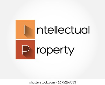 IP - Intellectual Property acronym, business concept background