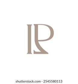 Vetor de logotipo simples de alfabeto curvo com letra IP. I e P monograma logotipo alfabeto inicial para roupas de luxo, moda, boutique, negócios e empresa