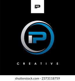 IP Letter Initial Logo Design Template Vector Illustration