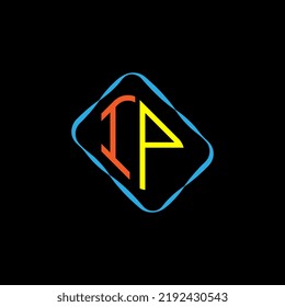 Design-Farben für IP-Buchstaben-Logos. Illustration des Creative Modern Letters Vector Icon Logos.