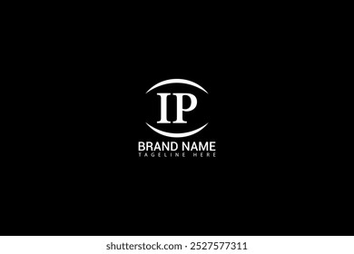 IP letter logo design on black background. IP creative initials letter logo concept. IP unique design.