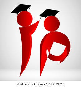 IP Letter Logo, Graduation Logo.