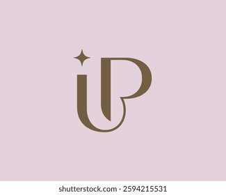 IP letter logo icon design. Classic style luxury initials monogram.