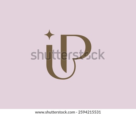 IP letter logo icon design. Classic style luxury initials monogram.
