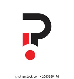 IP Letter With Question Mark Logo Design Vector