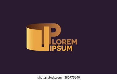 IP letters logo, I and P letters logo alphabet design.