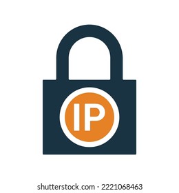 Ip, lockout, ban icon. Editable vector logo.