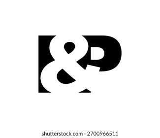 Design des IP-Logos in kräftigem Stil. Schwarz-weißes Identitätssymbol. Modernes Typografie-Emblem. Symbol für Unternehmensbranding. Minimale Geschäftsvorlage.