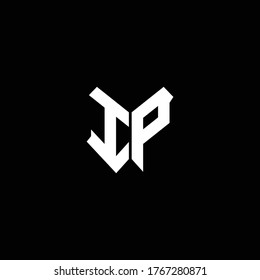 ip logo monogram with shield shape design template