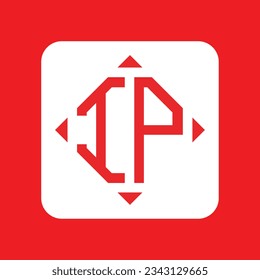 IP modern initial monogram logo design vector. It will be suitable for which company or brand name start those initial.