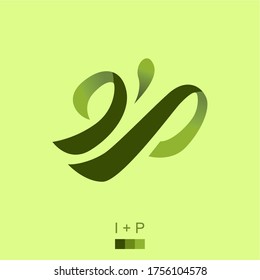 I+P modern monogram brand logotype vector
