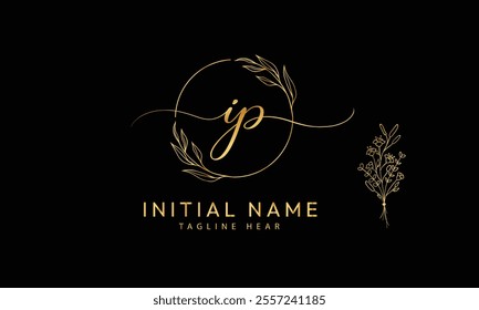 IP P I  initial signature logo template vector