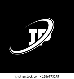 diseño del logotipo de la carta ip en el fondo negro. diseño de logotipo de carta creativa