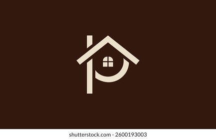 iP or P real estate minimalistic monogram logo design