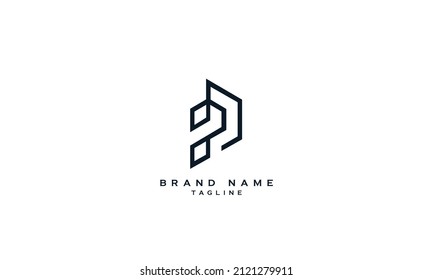 IP, PI, Abstract initial monogram letter alphabet logo design