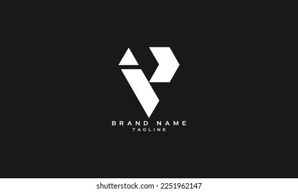 IP, PI, Abstract initial monogram letter alphabet logo design