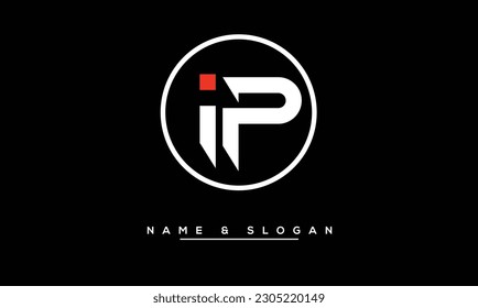 Monogramm für abstrakte IP-Logos, abstrakte PI-Zeichen