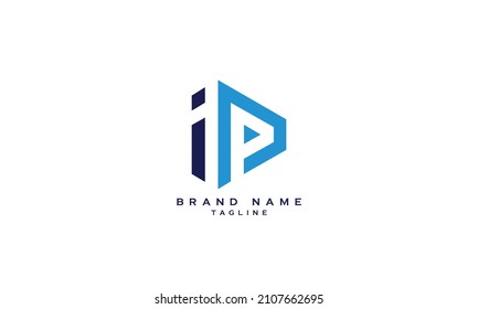 IP, PI, ID, DI, Abstract initial monogram letter alphabet logo design