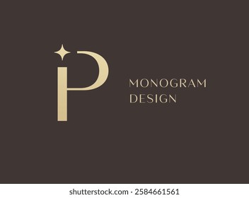 IP or PI letter logo icon design. Classic style luxury initials monogram.