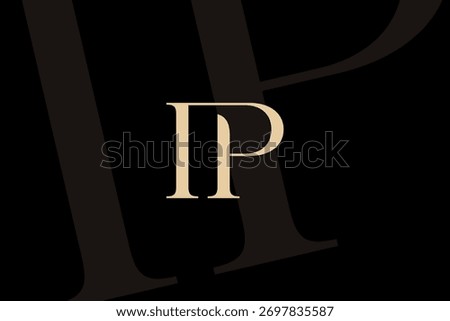 IP or PI letter logo icon design. Classic style luxury initials monogram.