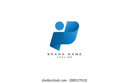 IP, PI, OP, PA, Abstract initial monogram letter alphabet logo design