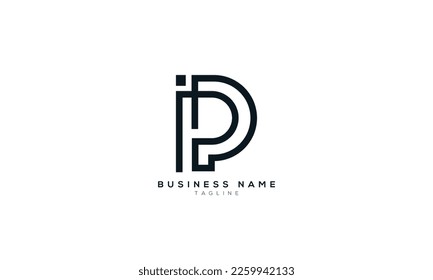 IP, PI, P, D, ID, DI, Abstract initial monogram letter alphabet logo design