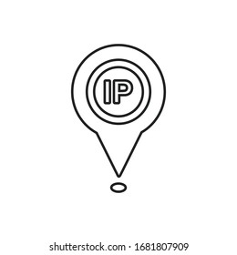 IP Provider Location Line Icon. Editable Vector Symbol Illustration.