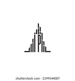 IP skyscraper initial logo concept in high quality professional design that will print well across any print media