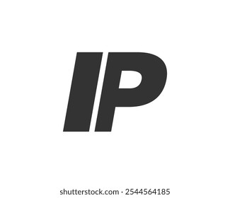 IP Techno Editable Font Logo For Corporate Branding. Bold, Futuristic Design With Unique Typographic Ideas. Minimal Custom Type And Dynamic Letter Variations For Promotion, Printing, And Book Titles