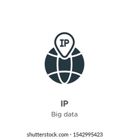 Ip vector icon on white background. Flat vector ip icon symbol sign from modern big data collection for mobile concept and web apps design.