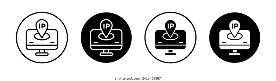 Icono de línea vectorial IP.