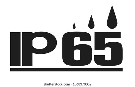 IP65 protection standard icon on white background. eps 10