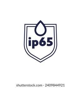 ip65 standard icon, waterproof sign with shield
