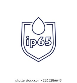 icono de línea estándar ip65 impermeable con un escudo