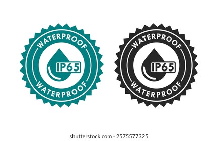 ip65 waterproof design logo template illustration