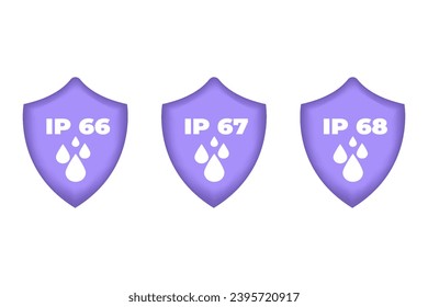 ip66, ip67, ip68 conjunto de iconos. Ilustración vectorial.