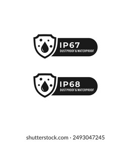 IP67 logo or IP68 label waterproof and anti rust sign vector isolated. Best Anti rust logo for apps, websites, product packaging, and more.