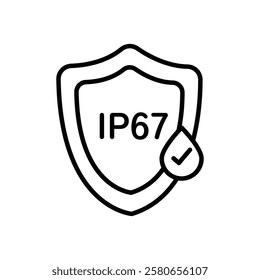 IP67 waterproof icon Vector logo set flat