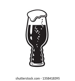 IPA beer glass. India Pale Ale glass. Hand drawn vector illustration isolated on white background.