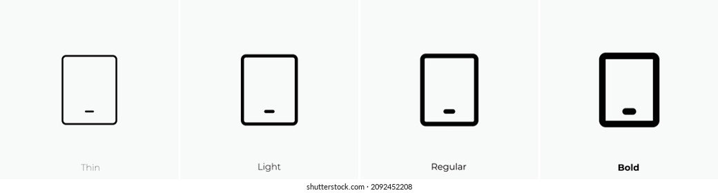 ipad icon. Thin, Light Regular And Bold style design isolated on white background