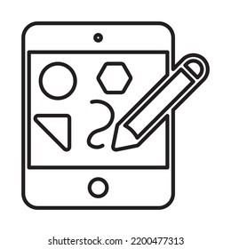 iPad  line art icon on the white background